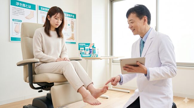足指の診断をする男性医師